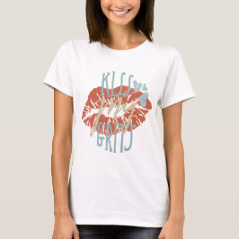 Kyssa min för citationsteckentypografi för grus t shirt
