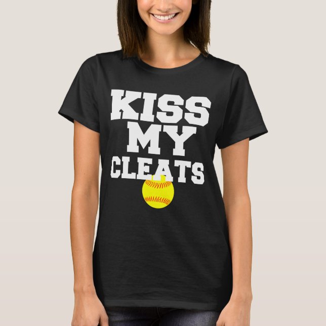 KYSSA MIN SOFTBALLDUBBAR TEE (Framsida)