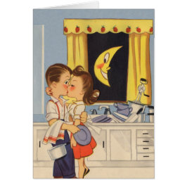 Kyssa över disk hälsningskort