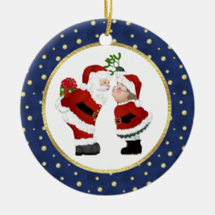Kyssa Santa Julgransprydnad Keramik