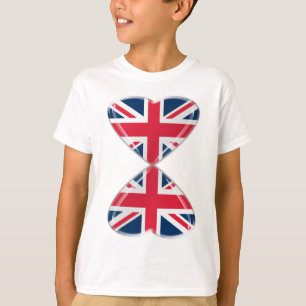Kyssa UK-hjärtaflaggor T-shirt