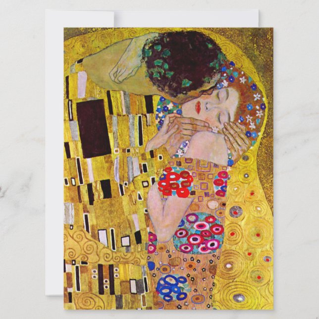 Kyssan av Gustav Klimt, Victorian Art Bröllop Inbjudningar (Framsida)