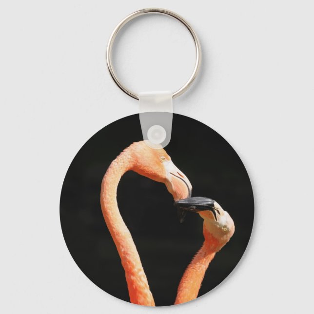 Kyssande flamingos nyckelring (Framsida)