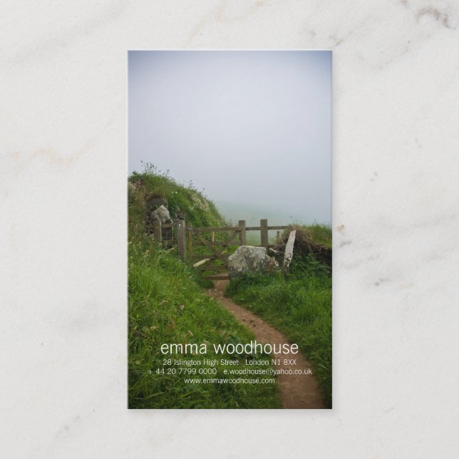 Kyssande grind visitkort (Framsida)