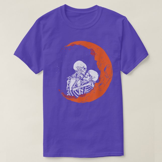 kyssande levande skelett  t shirt (Design framsida)