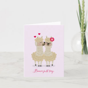 Kyssande Llamasvalentin kort för dag