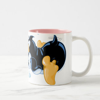 Kyssande pingvinkaffemugg Två-Tonad mugg