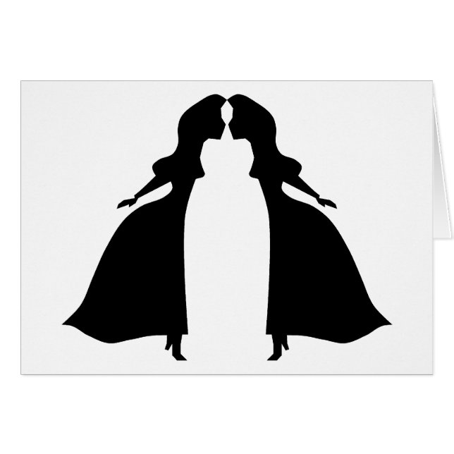 Kyssande princesses hälsningskort (Framsidan Horizontal)