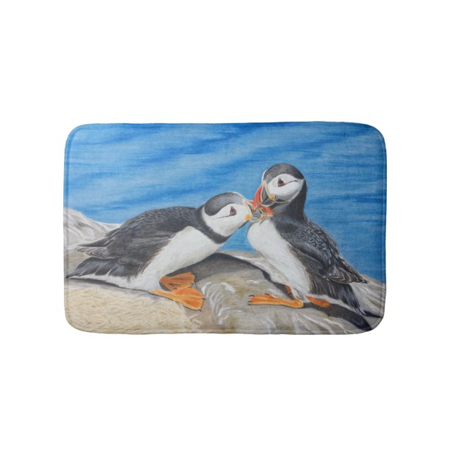 Kyssande Puffins Badrumsmatta (Framsidan)