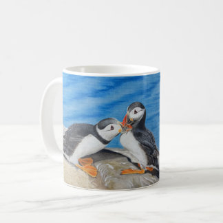 Kyssande Puffins Kaffemugg