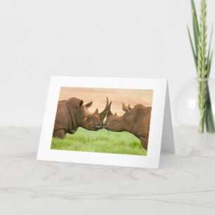 Kyssande rhinos kort