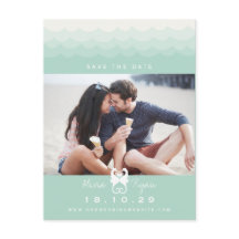 Kyssande sjöhästar kärlek hjärtan strand spara dat