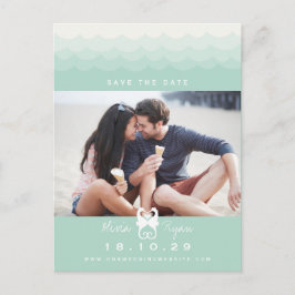 Kyssande sjöhästar kärlek hjärtan strand spara dat meddelande vykort