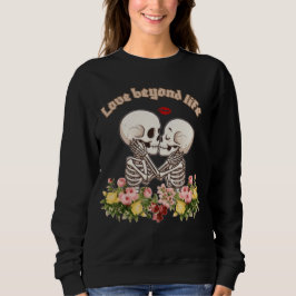 Kyssande skelettpar med blomgotik t shirt