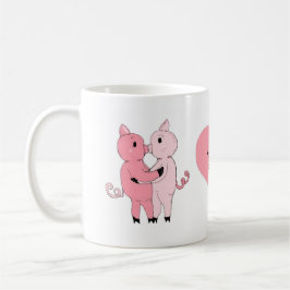 Kyssande smågrisar kaffemugg