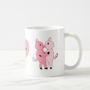 Kyssande smågrisar kaffemugg