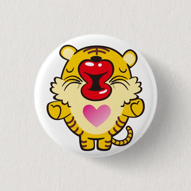 kyssande tiger knapp (Framsida)