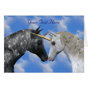 Kyssande Unicornsfantasikort Hälsningskort
