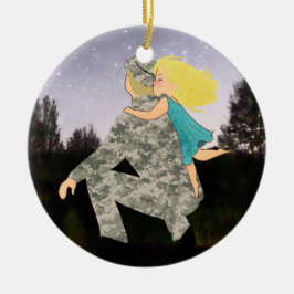 Kyssar för pappajulprydnad julgransprydnad keramik