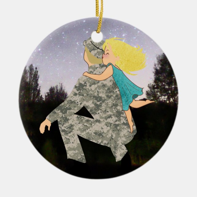 Kyssar för pappajulprydnad julgransprydnad keramik (Framsidan)