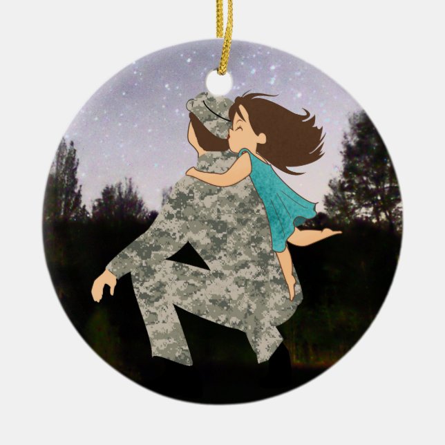 Kyssar för pappajulprydnad julgransprydnad keramik (Framsidan)