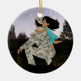 Kyssar för pappajulprydnad julgransprydnad keramik