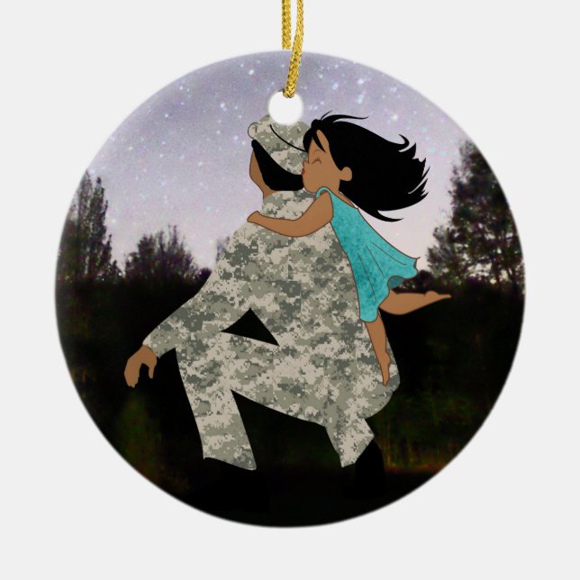 Kyssar för pappajulprydnad julgransprydnad keramik (Framsidan)