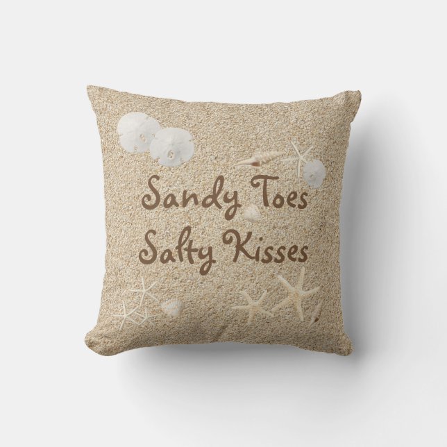 Kyssar för sandiga Toes för strand kudder salt - Kudde (Framsida)