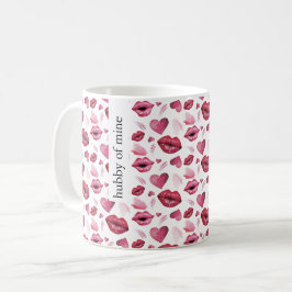 Kyssar Och Hjärtan Mönster Akvarell Kaffemugg