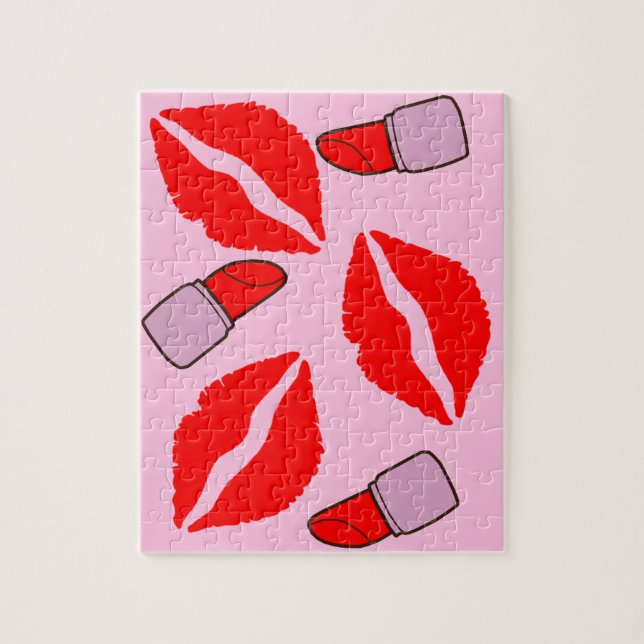 kyssar och läppstift pussel (Vertikal)