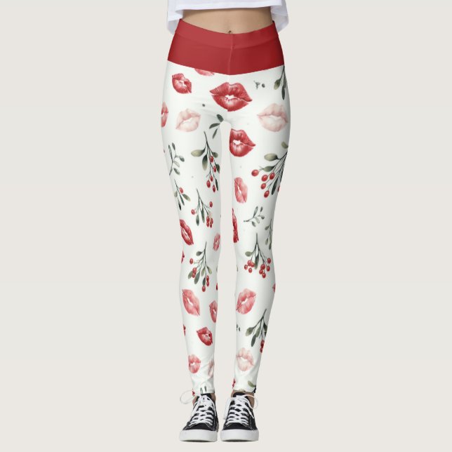 Kyssar under misteltoe leggings (Framsida)
