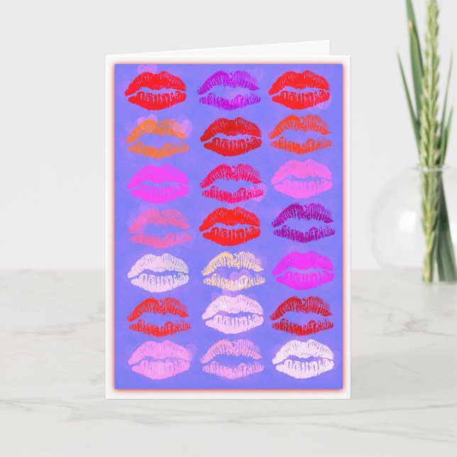 Kyssar - valentinkort helgkort (Framsida)