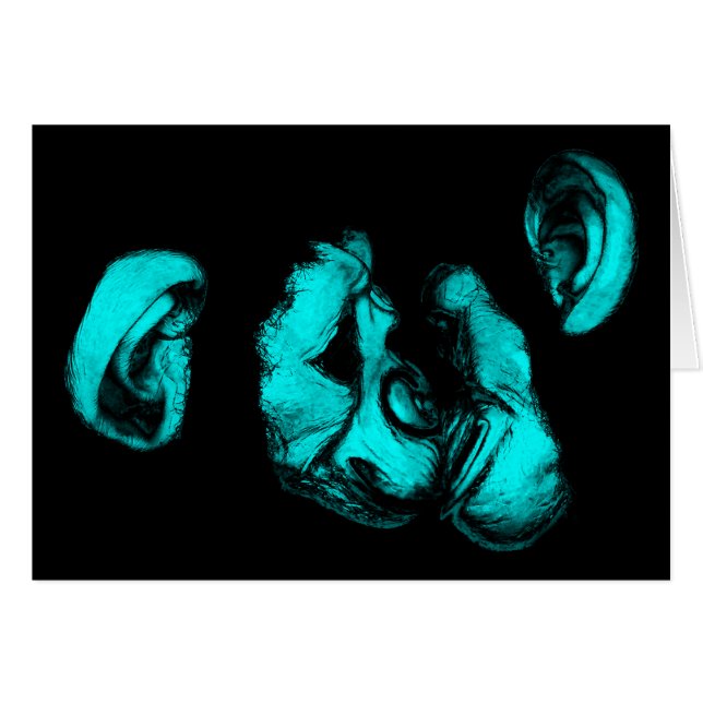 Kysschimpor: nyon turkos OBS kort (Framsidan Horizontal)