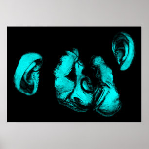 Kysschimpor: nyon turkos poster