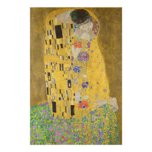 Kyssen, Art Nouveau Oljemålning, Gustav Klimt Fototryck