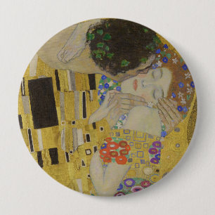Kyssen, Art Nouveau Oljemålning, Gustav Klimt Knapp