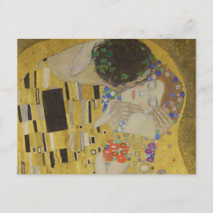 Kyssen, Art Nouveau Oljemålning, Gustav Klimt Vykort