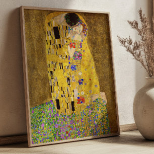 Kyssen av Gustav Klimt Art Nouveau Finkonst Poster