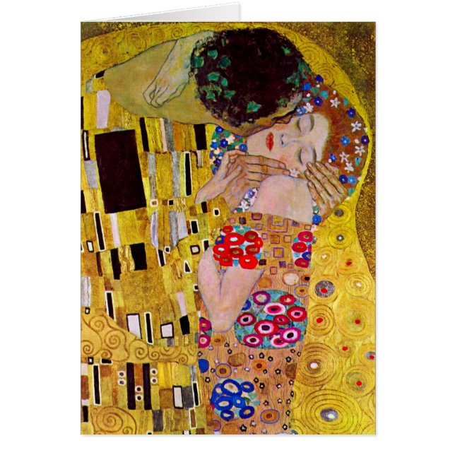 Kyssen av Gustav Klimt Hälsningskort (Framsidan)