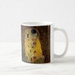 Kyssen av Gustav Klimt Kaffemugg<br><div class="desc">Art nouveaumålning "kyssen" från 1907-08 av Gustav Klimt.</div>