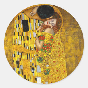 Kyssen av Gustav Klimt Runt Klistermärke