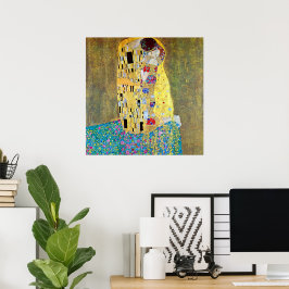 Kyssen av Gustav Klimt, Vintage Art Nouveau Poster