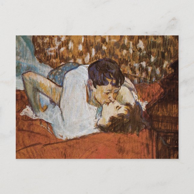 Kyssen - av Henri de Toulouse-Lautrec Vykort (Framsida)