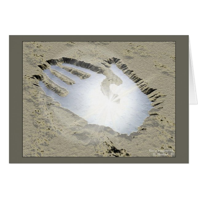 Kyssen av identifierar med fingeravtryck hälsningskort (Framsidan Horizontal)