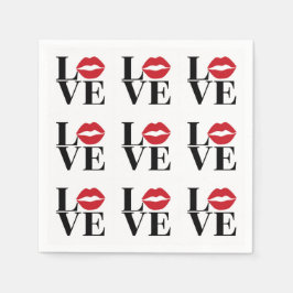 Kyssen av kärlek Moderna röda läppar Pappersservet Pappersservett
