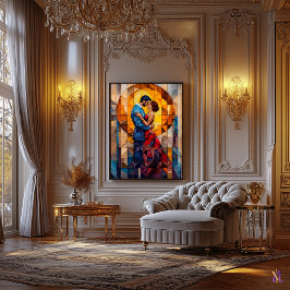 Kyssen Glasmosaikkonstverket Canvastryck