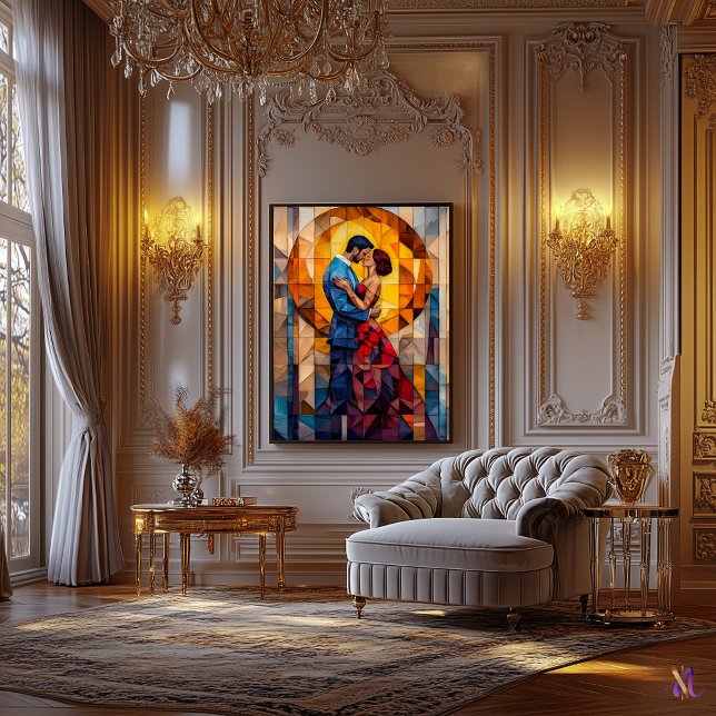 Kyssen Glasmosaikkonstverket Canvastryck (Skapare uppladdad)