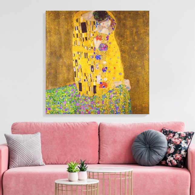 Kyssen | Gustav Klimt | Canvastryck (Insitu (Vardagsrum))