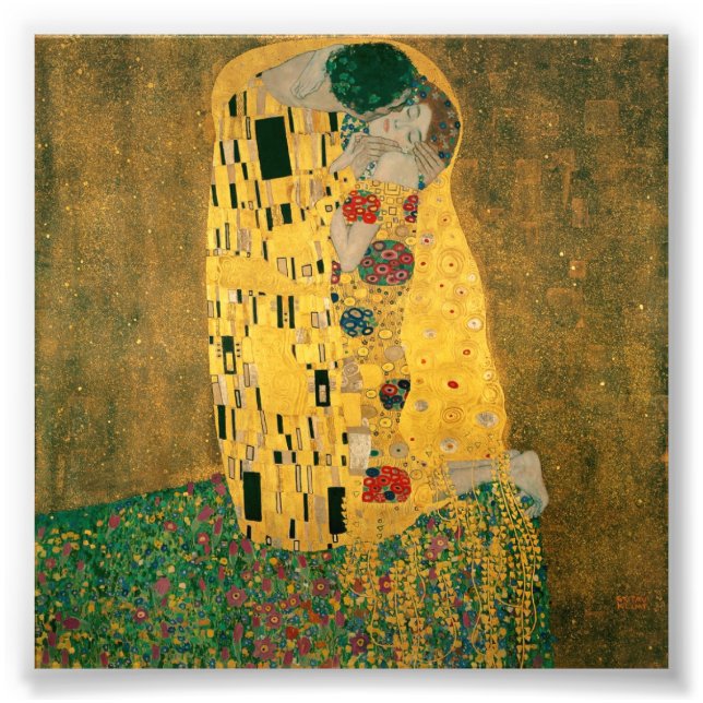 Kyssen - Gustav Klimt Fototryck (Framsidan)