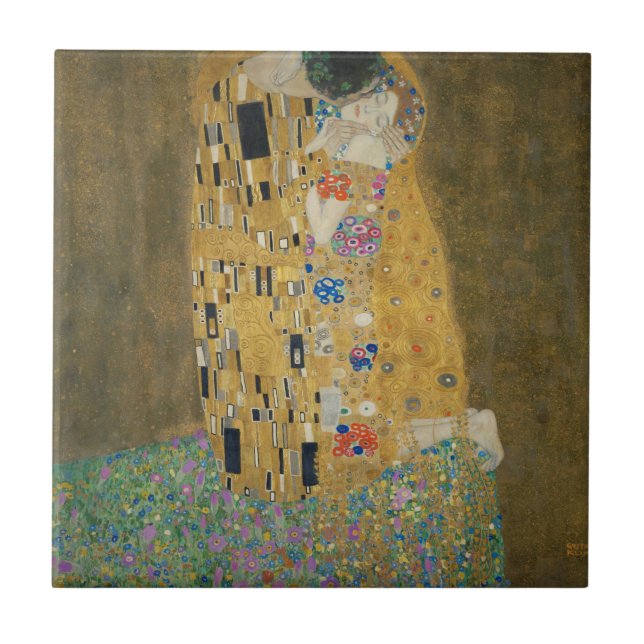 Kyssen - Gustav Klimt Kakelplatta (Framsidan)